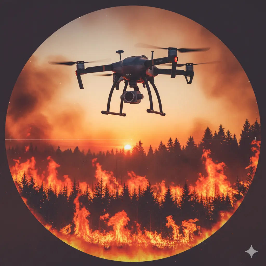 drones térmicos en combate a incendios forestales